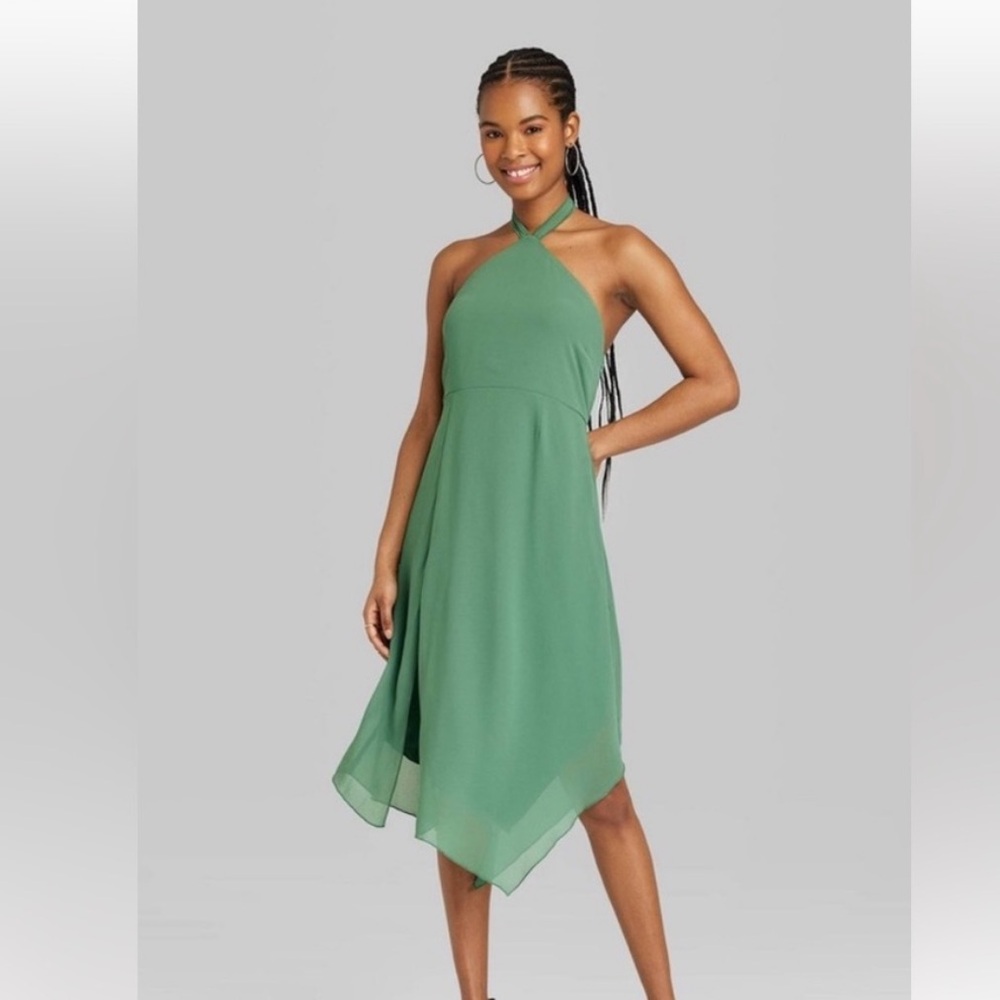 Wild Fable: Green Chiffon Dress